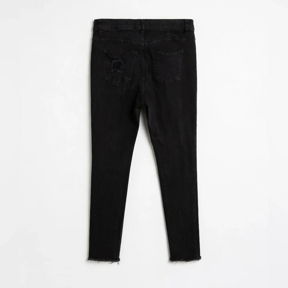 HUE Black Skinny Distressed Women's Jeans - Picture 3 of 5